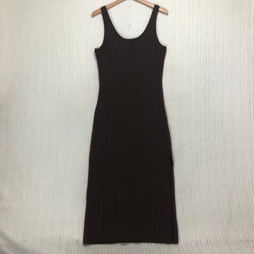 Abercrombie & Fitch Ribbed Tank‎ Midi Dress XL Brown Casual Sleeveless